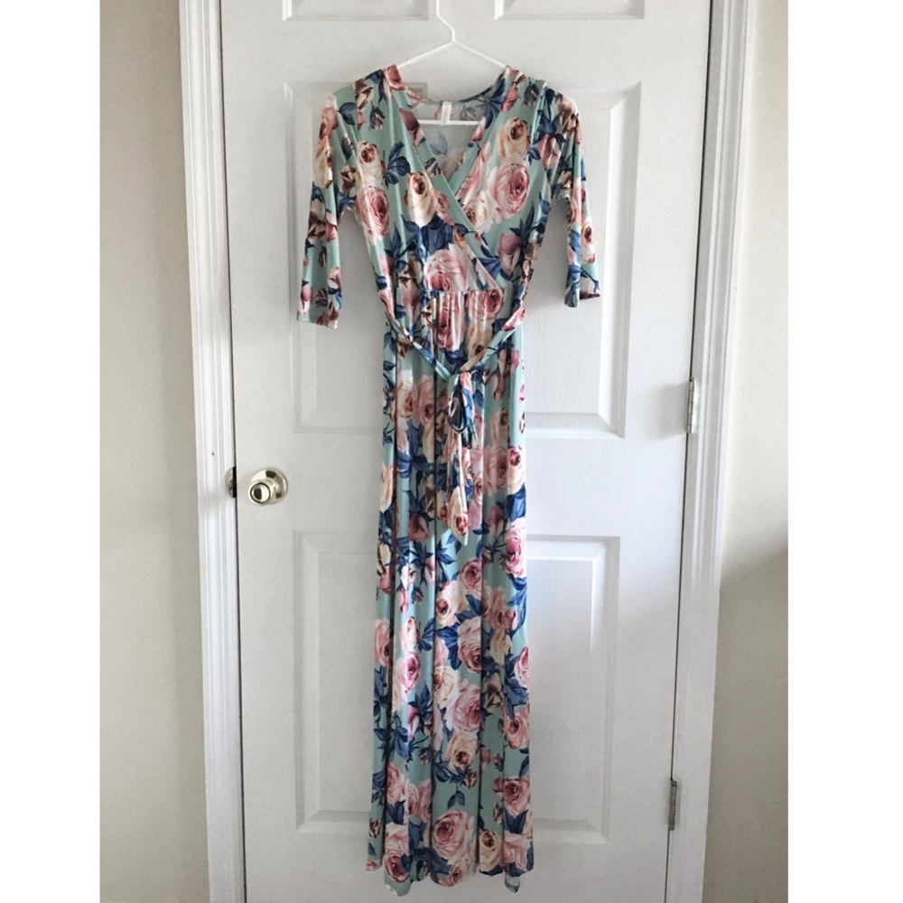 Floral Maternity Wrap Dress